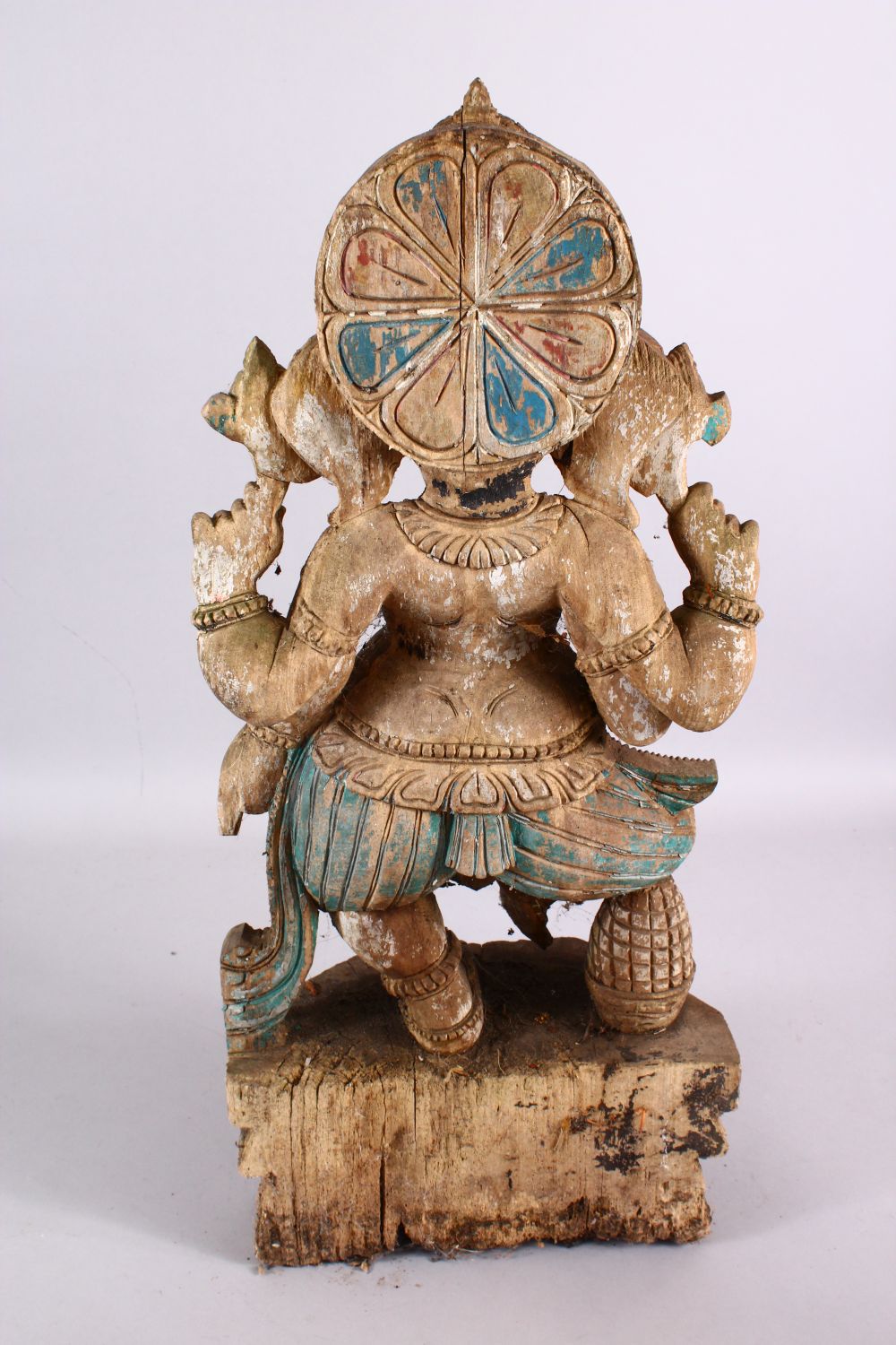 AN 19TH / 20TH CENTURY INDIAN CARVED FIGURE OF GANESH / DEITY - 59cm high - Image 3 of 3