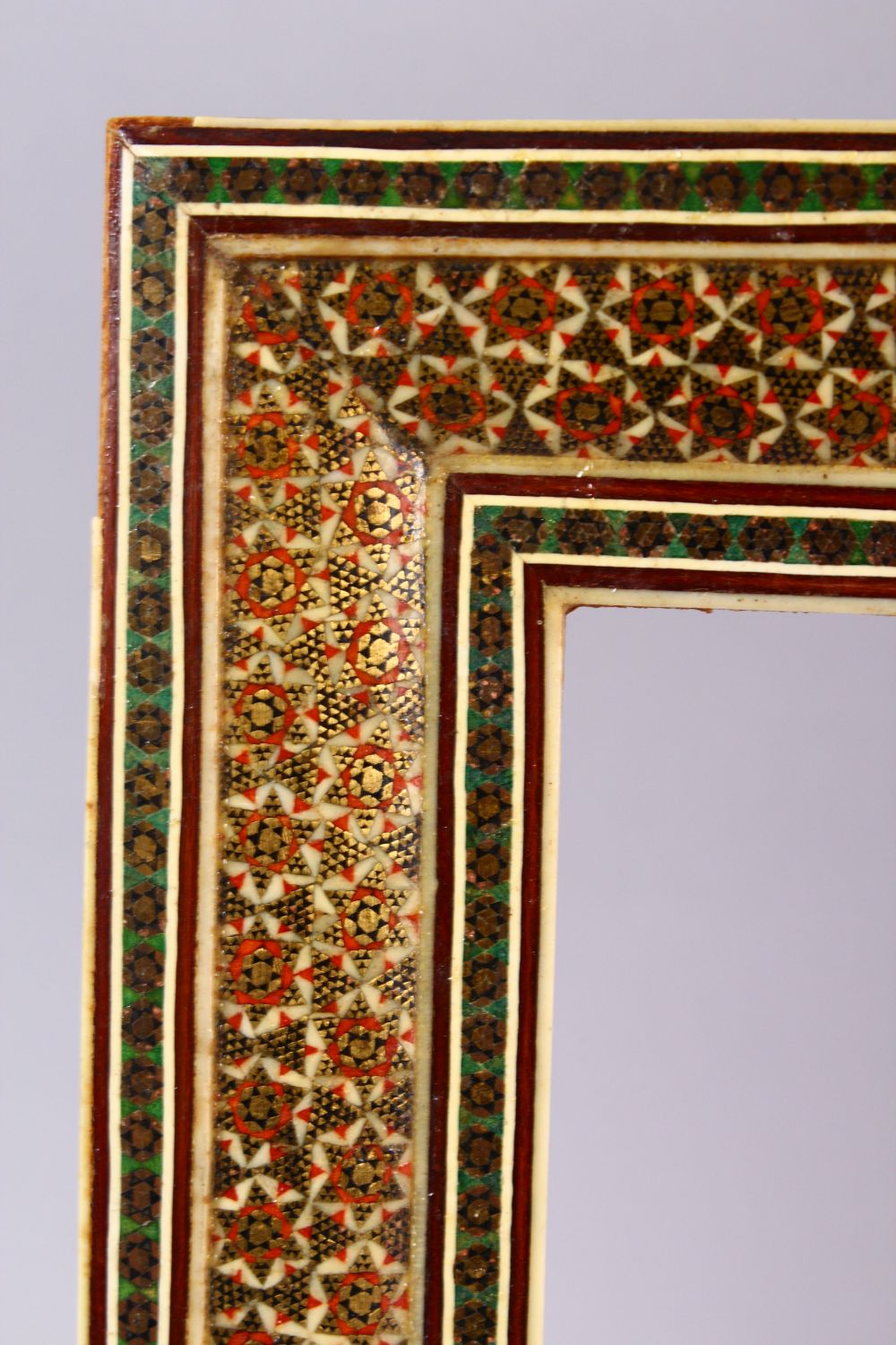 A 19TH CENTURY VIZAGAPATAM PERISAN INLAID FRAME, 45cm x 29cm . - Image 3 of 3