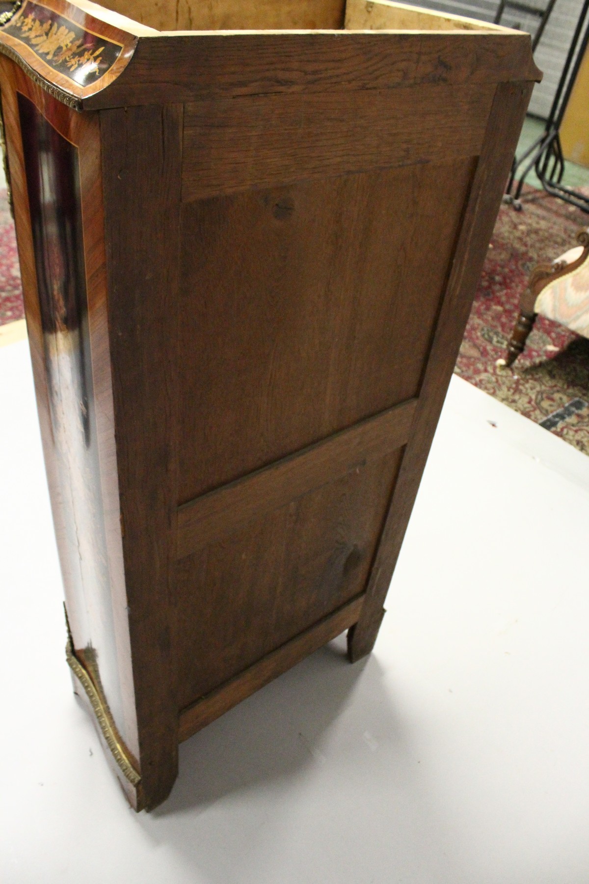 A GOOD 19TH CENTURY KINGWOOD AND MARQUETRY ESCRITOIRE, with marble top, three drawers which form the - Image 10 of 10