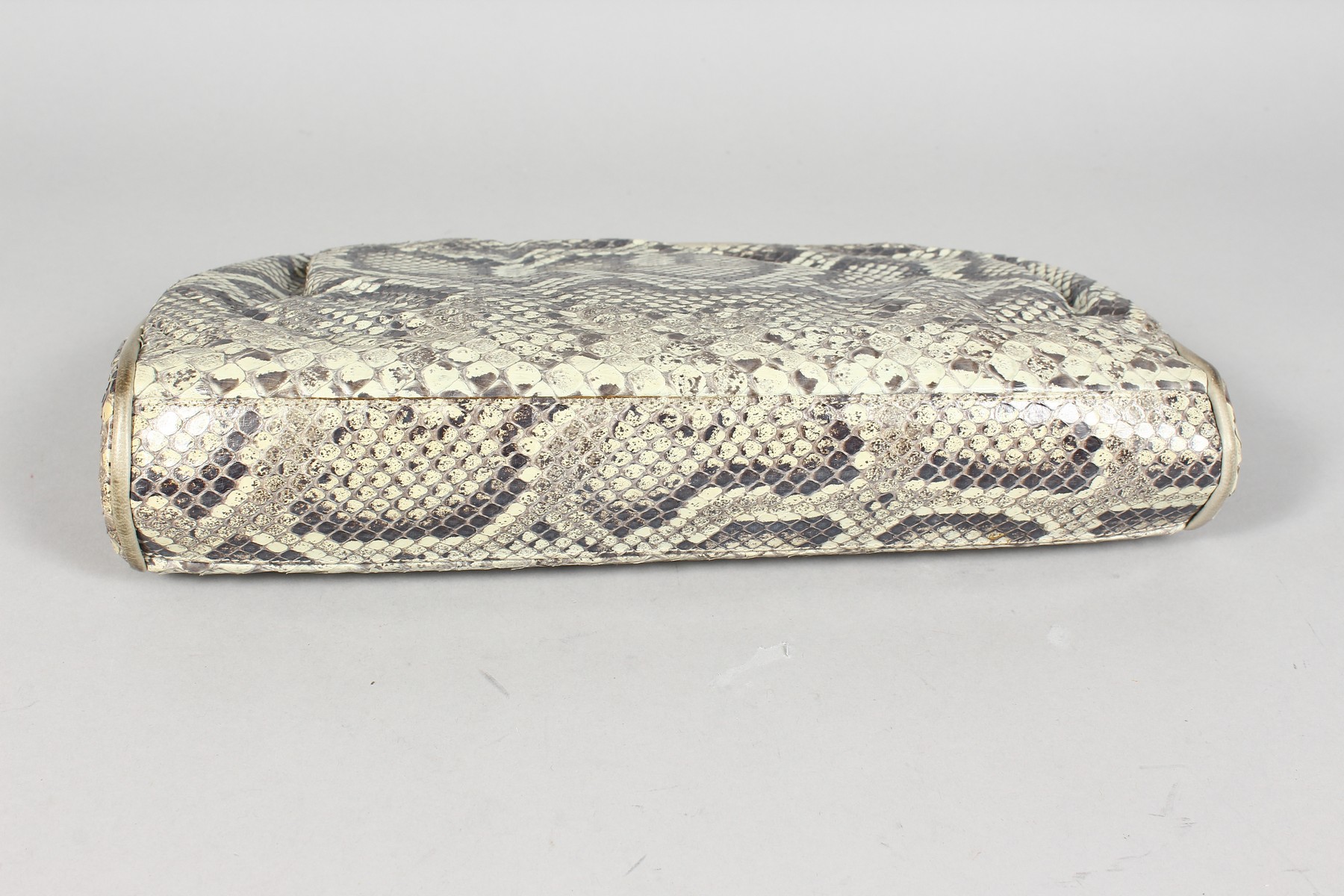 A CHANEL SNAKESKIN BAG with leather interior. Made in Italy. 11ins long. - Image 9 of 9