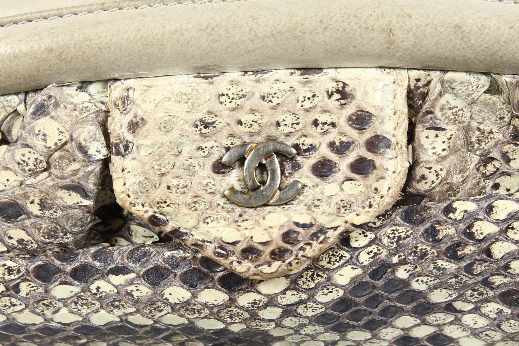 A CHANEL SNAKESKIN BAG with leather interior. Made in Italy. 11ins long. - Image 2 of 9