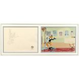 A WARNER BROTHERS ORIGINAL FILM CEL. "DAFFY DUCKS QUACKBUSTERS", Daffy Duck and Bugs Bunny, from the