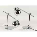A PAIR OF CHROME ANGLEPOISE LAMPS.