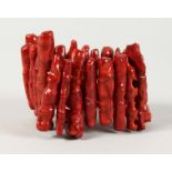 A CORAL FLEXIBLE BRACELET.