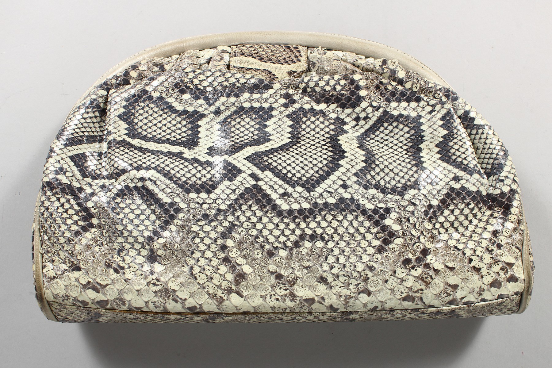 A CHANEL SNAKESKIN BAG with leather interior. Made in Italy. 11ins long. - Image 8 of 9