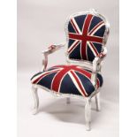 A UNION JACK ARMCHAIR.