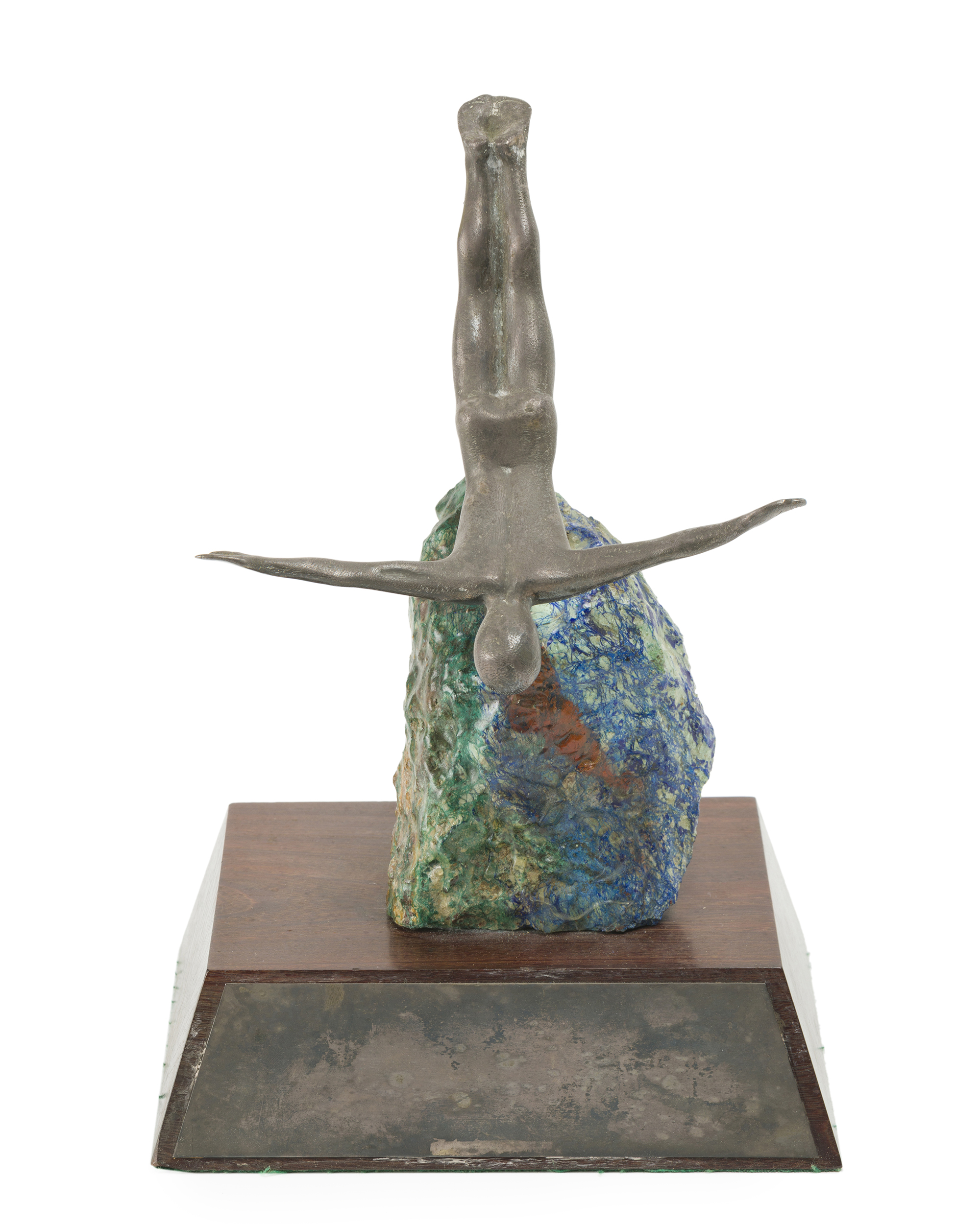 A Los Castillo silver and azure malachite diving trophy