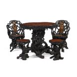 A manzanita burl wood dinette set