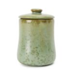 A crystalline green earthenware humidor