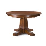 A Gustav Stickley pedestal dining table, No. 656