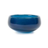 An Orrefors blue art glass bowl