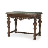 A French carved walnut library table