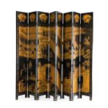 An eight-panel Coromandel-style folding screen