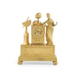 A French Charles X gilt-bronze figural clock