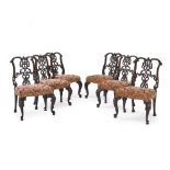 A set of six Continental carved wood side chairs