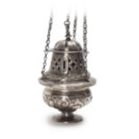 A Mexican silver thurible on chain