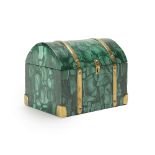 A malachite and bronze-mounted dome-top box