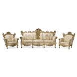 A Continental carved giltwood parlor suite