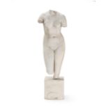 An Italian concrete torso of a woman