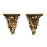 Carved and giltwood wall corbels