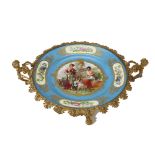 A French Sèvres-style gilt-bronze mounted porcelain centerpiece