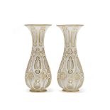 A pair Bohemian cut-glass vases