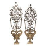 A pair of Italian Baroque-style iron and giltwood torchières