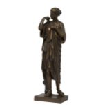 A patinated bronze statue