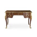 A French kingwood small bureau plat