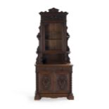 A Victorian oak carved wood cabinet