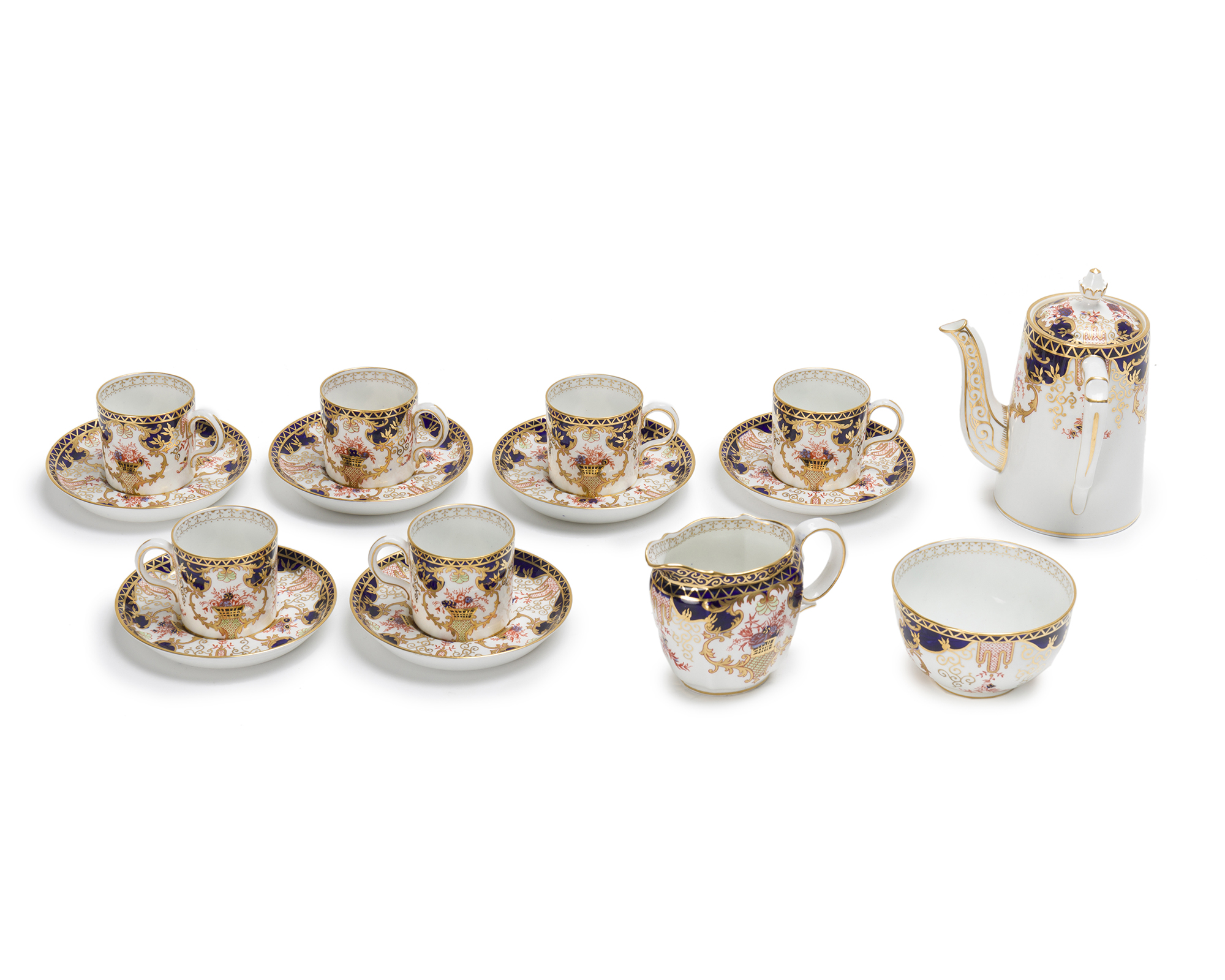 A Royal Crown Derby "Imari" demitasse set