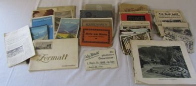 Assorted topographical postcards / postcard books from the 1920/30s together with travel brochures