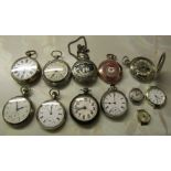 Selection of assorted pocket watches and wrist watches inc Omega 1660522,Railway Timekeeper