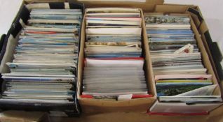 Large box of assorted postcards inc topographical