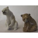 2 Lladro polar bears