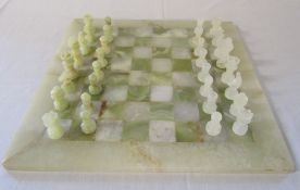 Marble and onyx chess set 41 cm x 41 cm