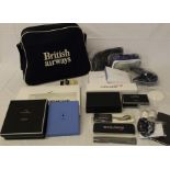 British Airways bag with Concorde collection & other airline items