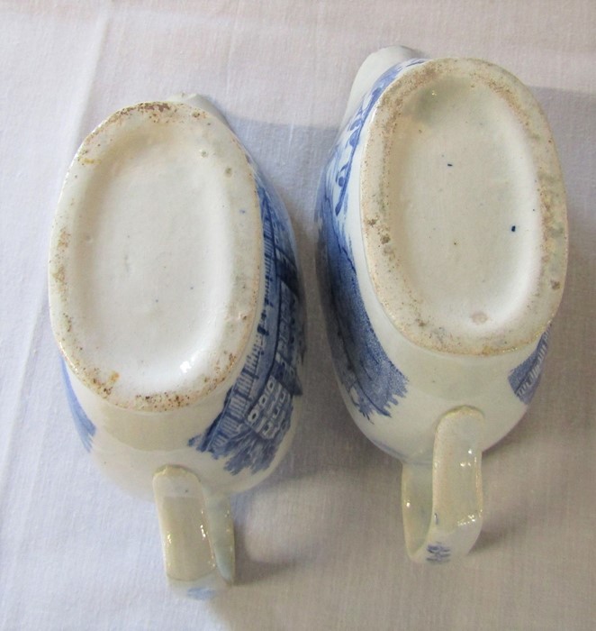 Pair of Chinese blue and white bowls D 25 cm H 8 cm & a pair of transfer printed blue and white - Image 3 of 6