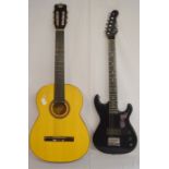 Acoustic guitar & an Encore junior electric guitar