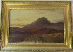19th century gilt framed oil on canvas of a mountainous landscape signed F Franks 1881 62 cm x 45 cm