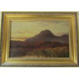 19th century gilt framed oil on canvas of a mountainous landscape signed F Franks 1881 62 cm x 45 cm