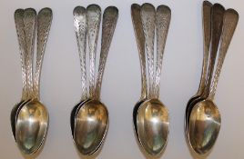 Set of 12 Victorian silver teaspoons Glasgow 1878 7.11ozt (matching sugar tongs in lot 236)