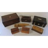 Assorted wooden boxes inc tea caddy (some af)