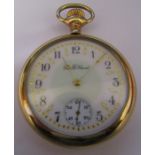 South Bend gold plated pocket watch, 15 jewels, numbered 761398