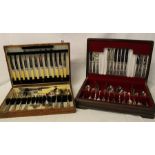 Eben & Parker half canteen of silver plated kings pattern cutlery & 1 other canteen