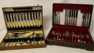 Eben & Parker half canteen of silver plated kings pattern cutlery & 1 other canteen