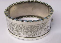 Victorian silver cuff bracelet Birmingham 1883 hallmark, makers possibly Sydenham Brothers weight