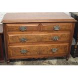 Late Victorian chest of drawers with burr walnut veneer