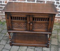 Reproduction 17th century oak cabinet L92cm D 41cm H 83cm