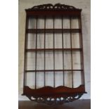 Small mahogany wall shelf Ht 98cm W 56cm